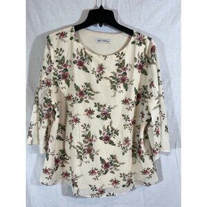 Grace Karin XL Cream Floral Blouse